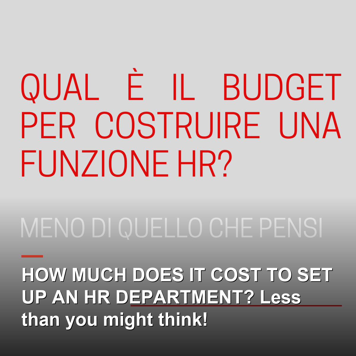 HOW MUCH DOES IT COST TO SET UP AN HR DEPARTMENT? Less than you might think!