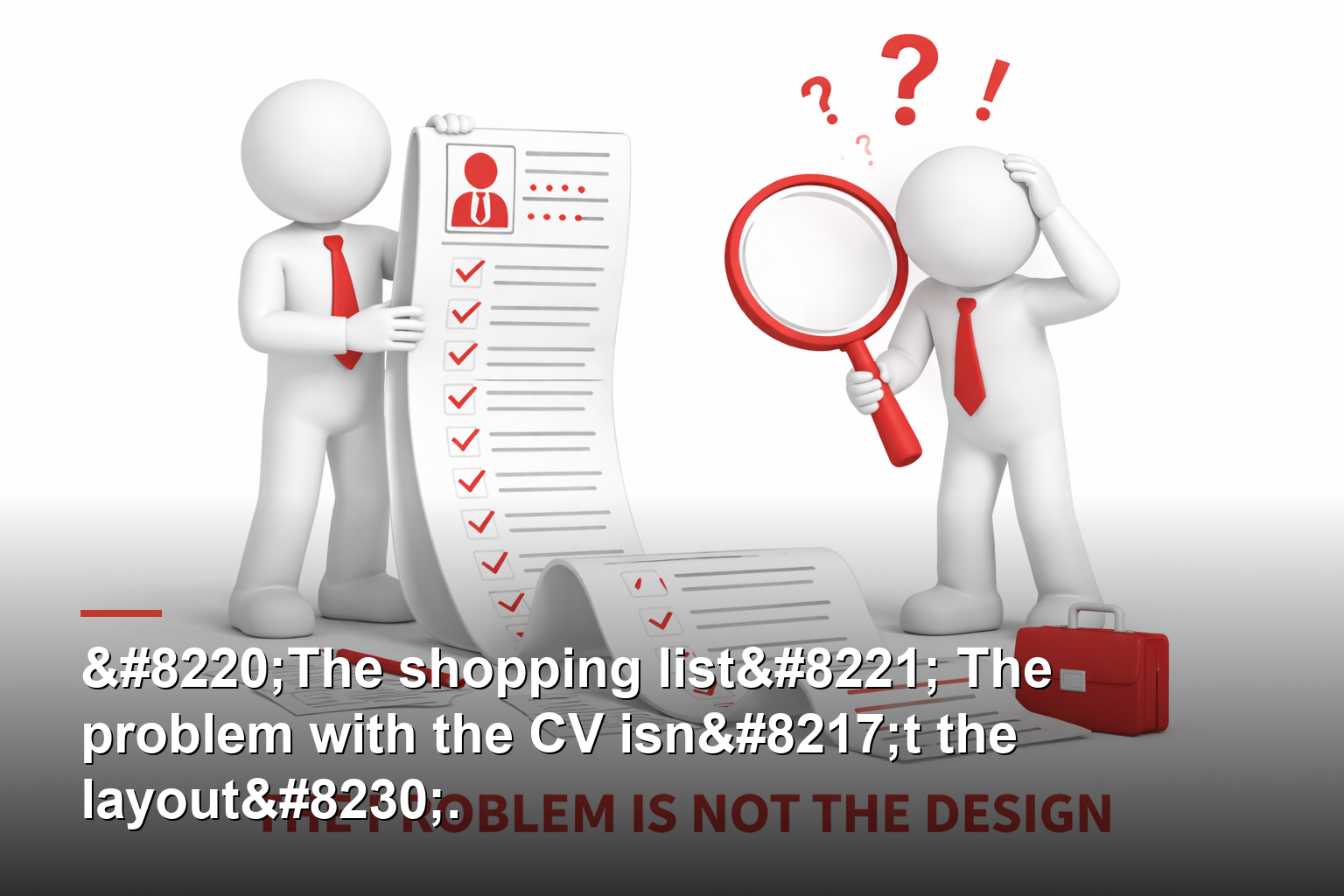 “The shopping list” The problem with the CV isn’t the layout….