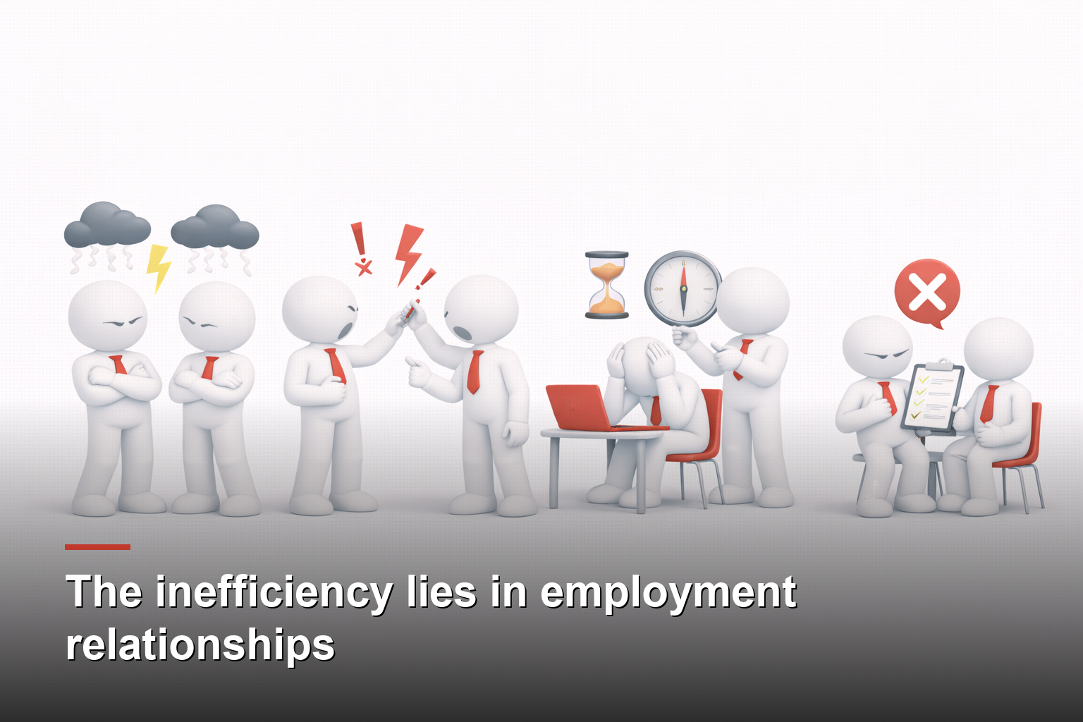 The inefficiency lies in employment relationships